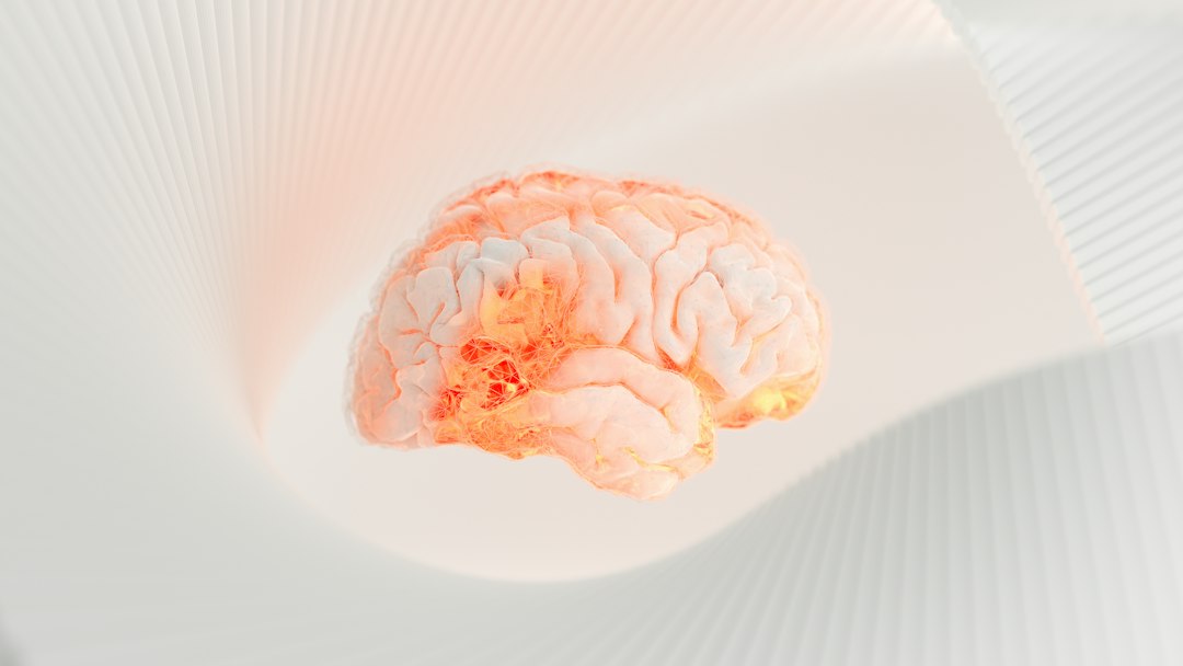 Different types of food, like pasta and fatty dishes, with abstract representations of brain chemicals like serotonin and dopamine, influencing emotional states.